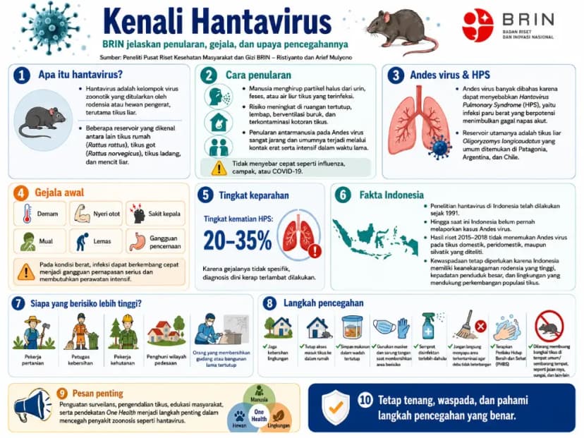 BRIN Imbau Masyarakat Waspadai Hantavirus: Kenali Penularan, Gejala, dan Cara Pencegahannya