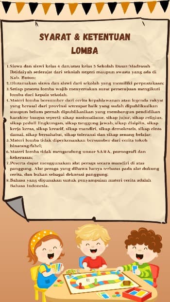 Dinas Perpustakaan dan Kearsipan Kabupaten Buton Buka Lomba Bertutur Tingkat SD/MI